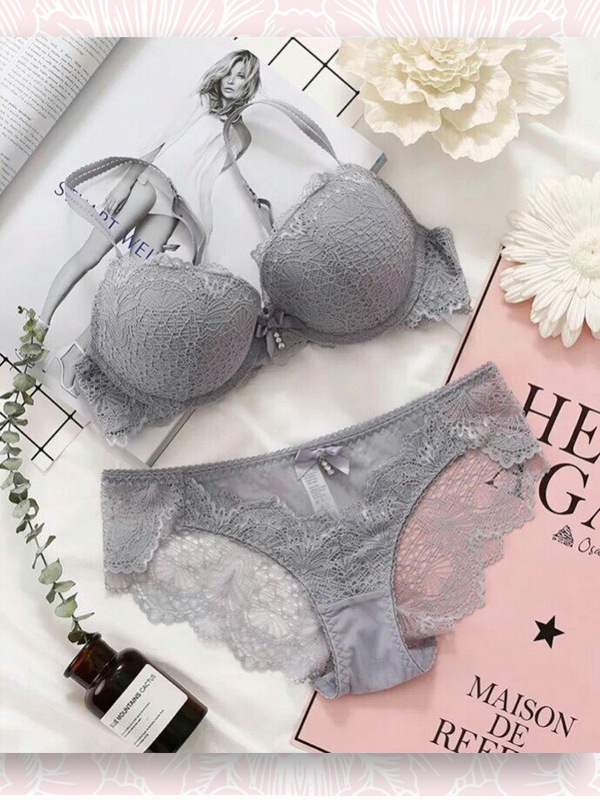 BỘ ĐỒ LÓT MOUSE KÉP PHỐI REN ĐÍNH ĐÁ #1723