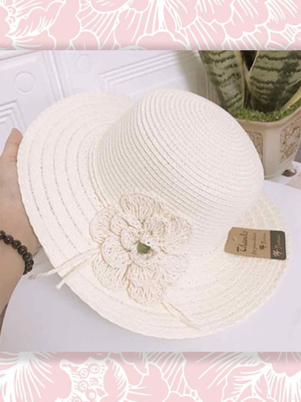 MŨ ĐI BIỂN ĐÍNH HOA