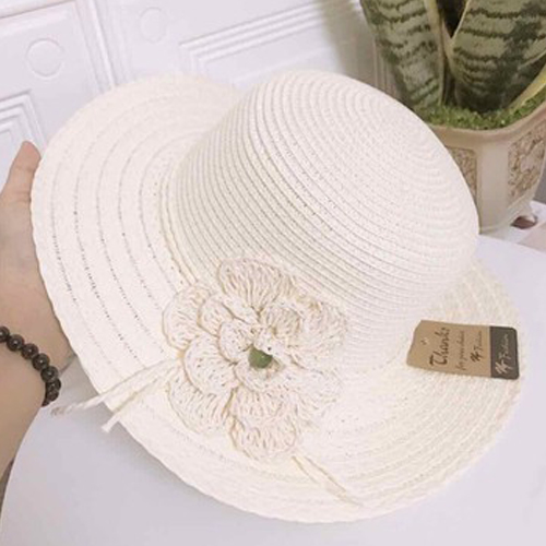 MŨ ĐI BIỂN ĐÍNH HOA