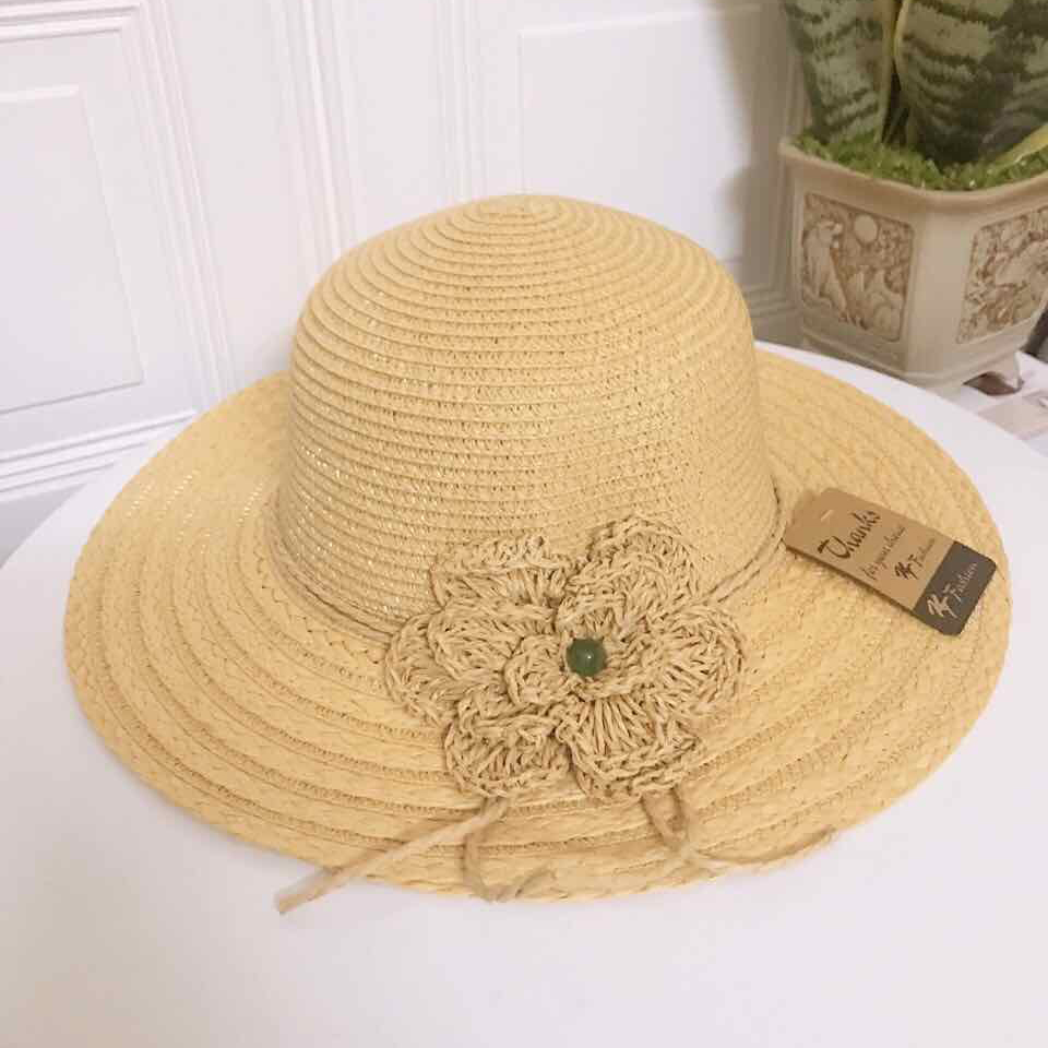 MŨ ĐI BIỂN ĐÍNH HOA