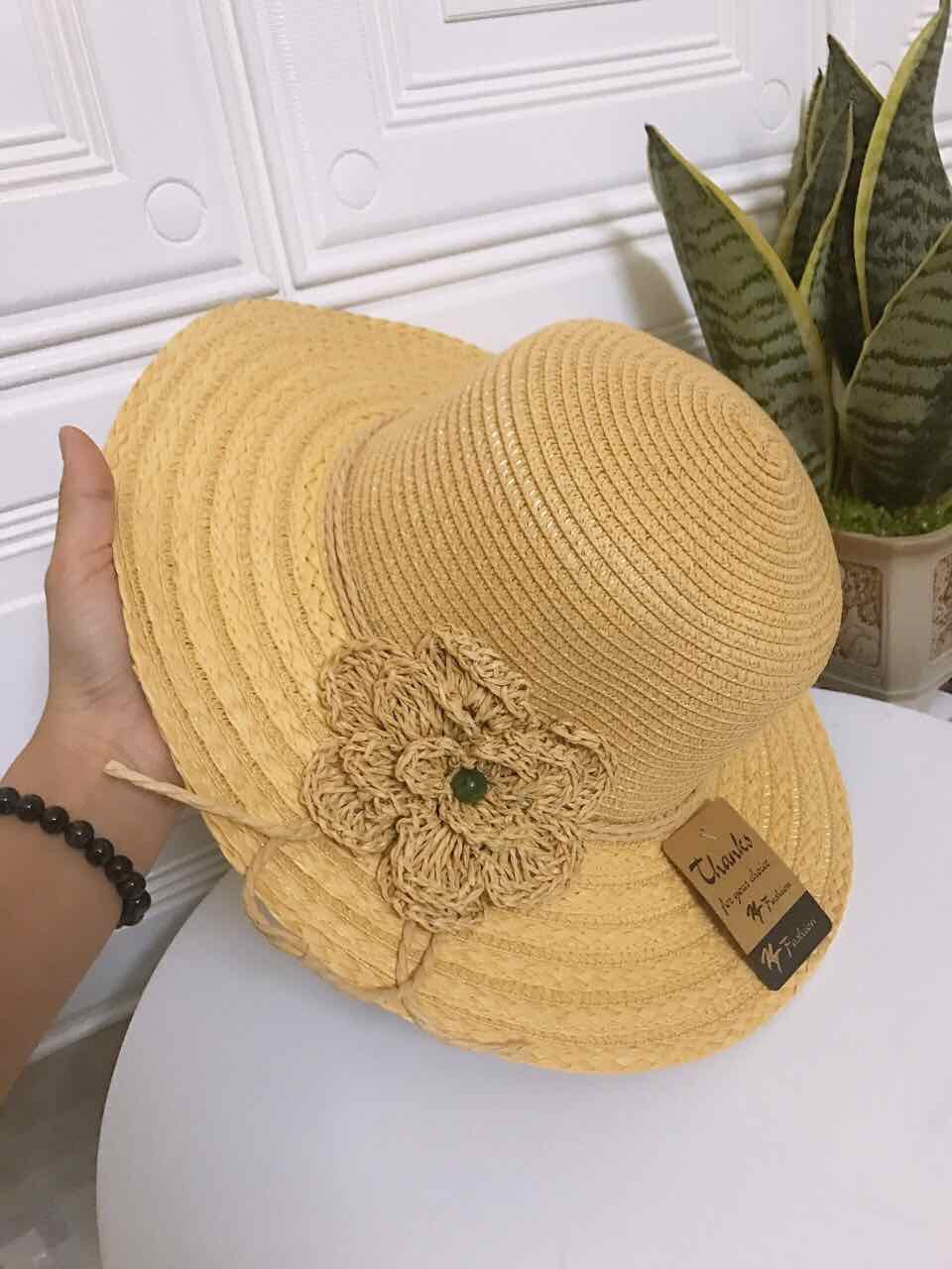 MŨ ĐI BIỂN ĐÍNH HOA