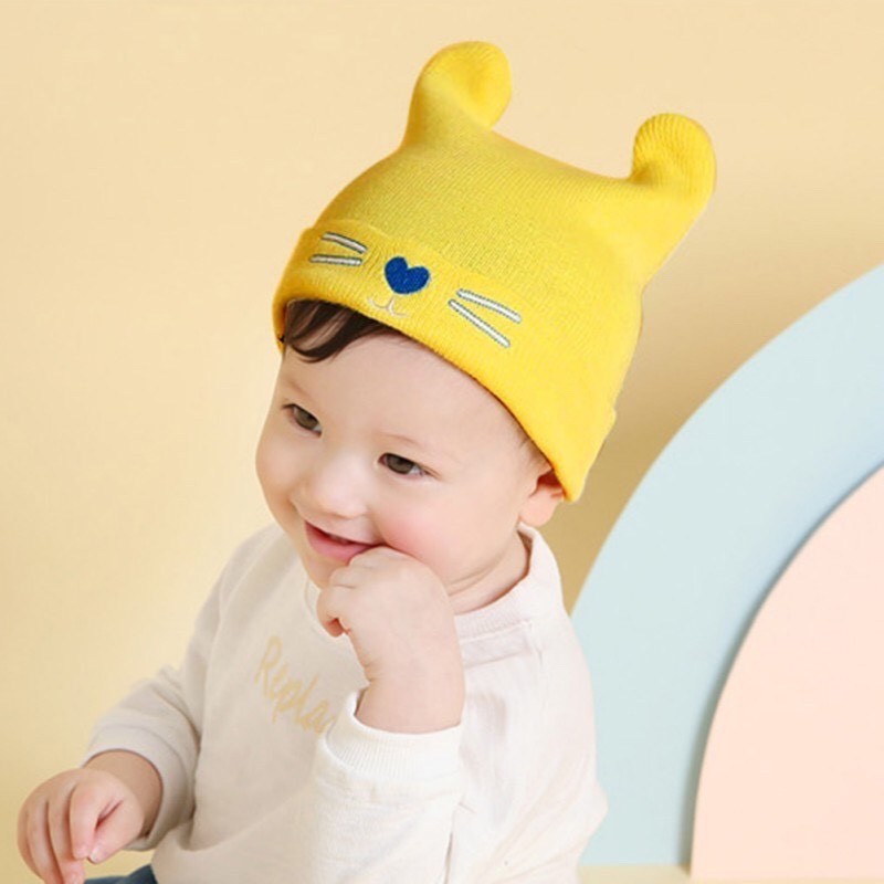 MŨ LEN TAI MÈO DỄ THƯƠNG CHO BÉ