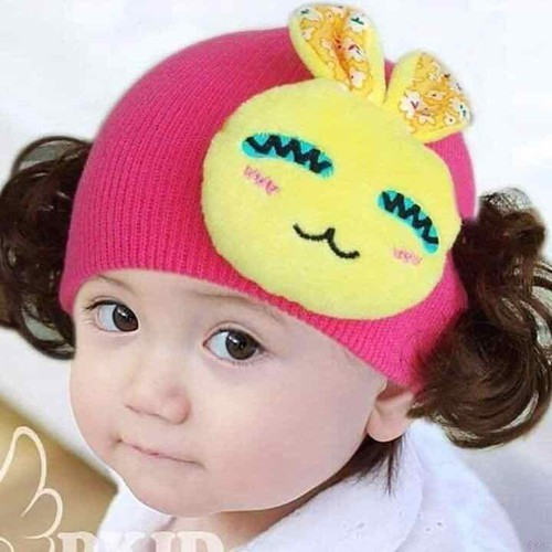 MŨ LEN TÓC GIẢ CHO BÉ YÊU