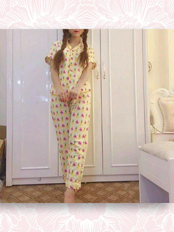 BỘ NGỦ PYJAMA KATE THÁI TAY NGẮN QUẦN DÀI