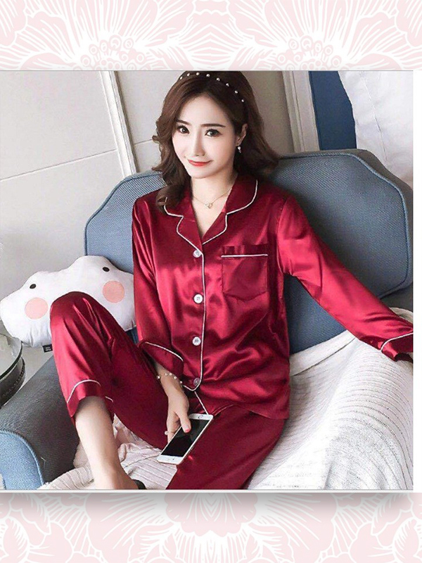 BỘ ĐỒ PYJAMA PHI LỤA DÀI TAY CAO CẤP