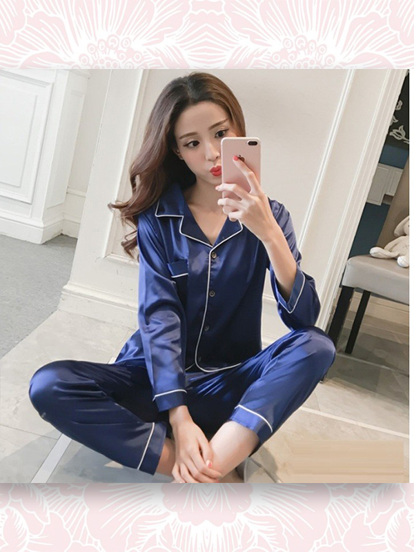 BỘ ĐỒ PYJAMA PHI LỤA DÀI TAY CAO CẤP