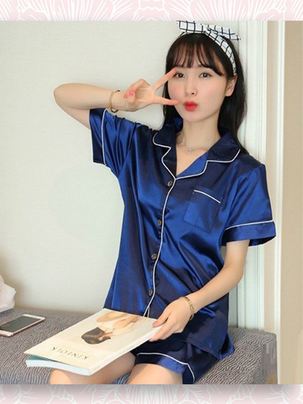 BỘ ĐỒ PYJAMA SHORT TRƠN TAY NGẮN