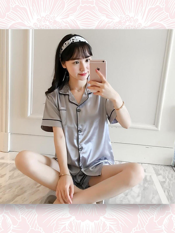 BỘ ĐỒ PYJAMA SHORT TRƠN TAY NGẮN