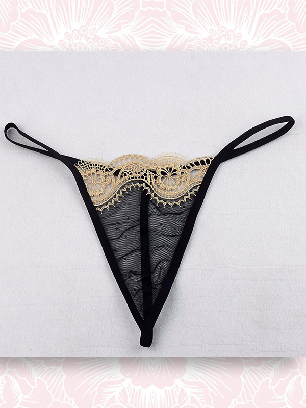 QUẦN LỌT KHE TRONG SUỐT SEXY THÊU HOA