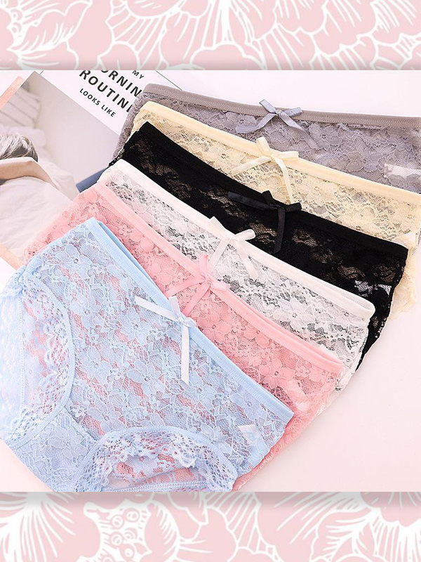 QUẦN LÓT REN HOA CÓ NƠ CỰC ĐẸP CHO CÁC BẠN GÁI