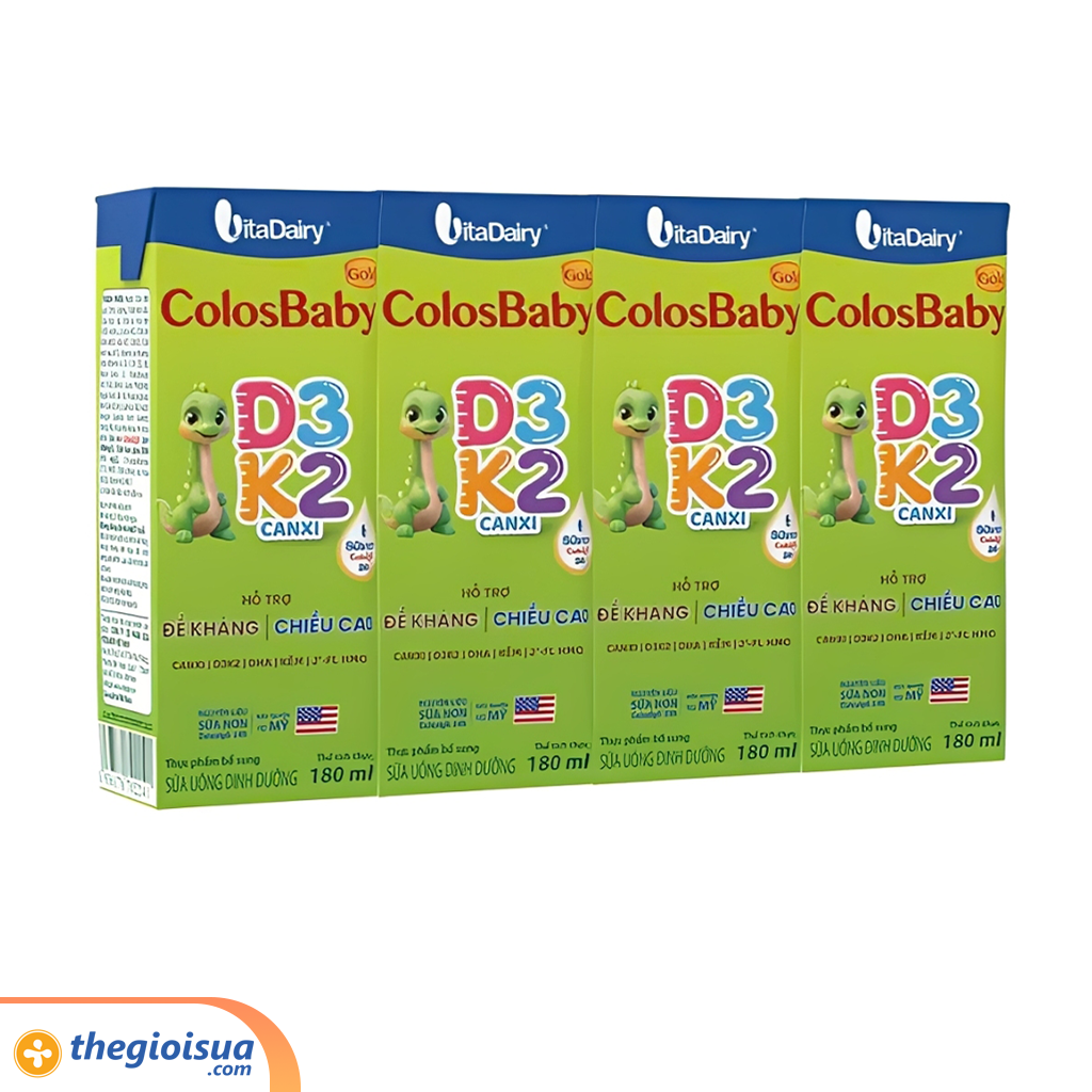 Sữa Uống Dinh Dưỡng Colosbaby Gold D3K2 180ml