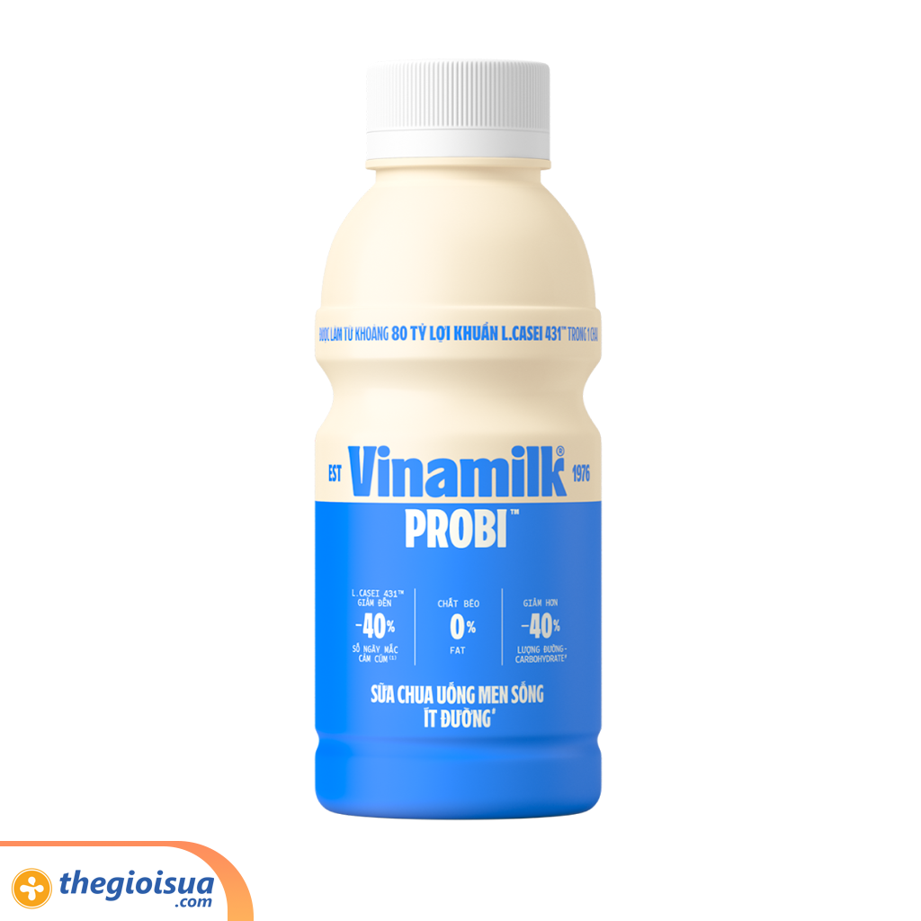Sữa chua uống men sống ít đường Vinamilk Probi 400ml