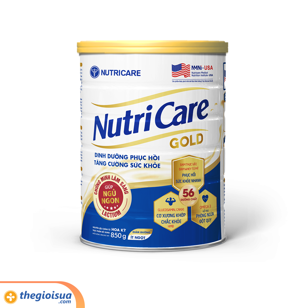 Sữa bột người lớn Nutricare Gold 850 Gram