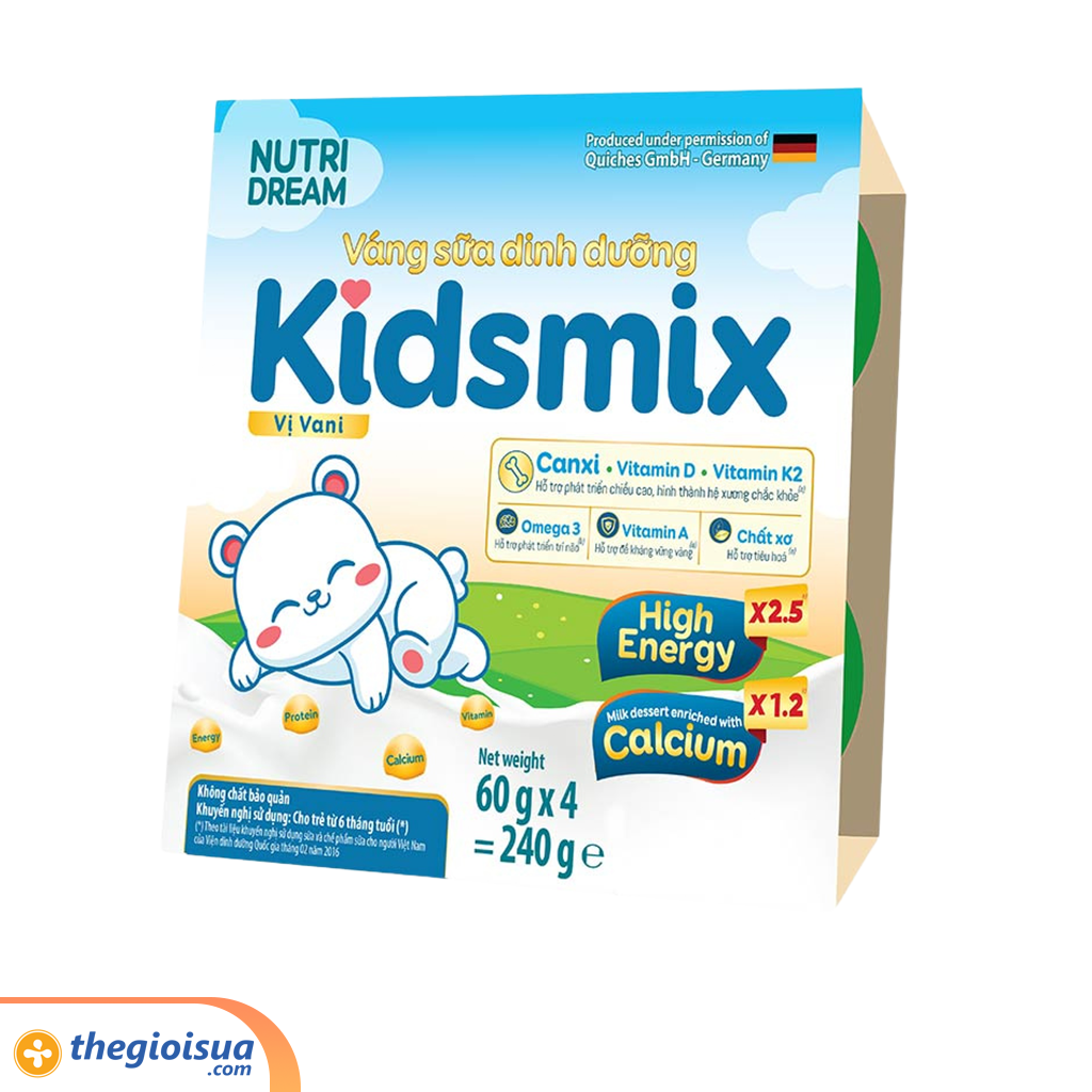 Váng sữa dinh dưỡng Kidsmix vị Vani
