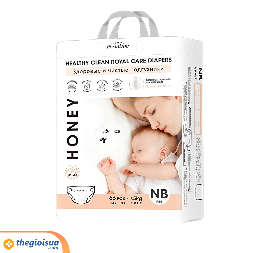 Bỉm trẻ em HONEY, dạng tã dán, Size NB (66 cái/bịch)