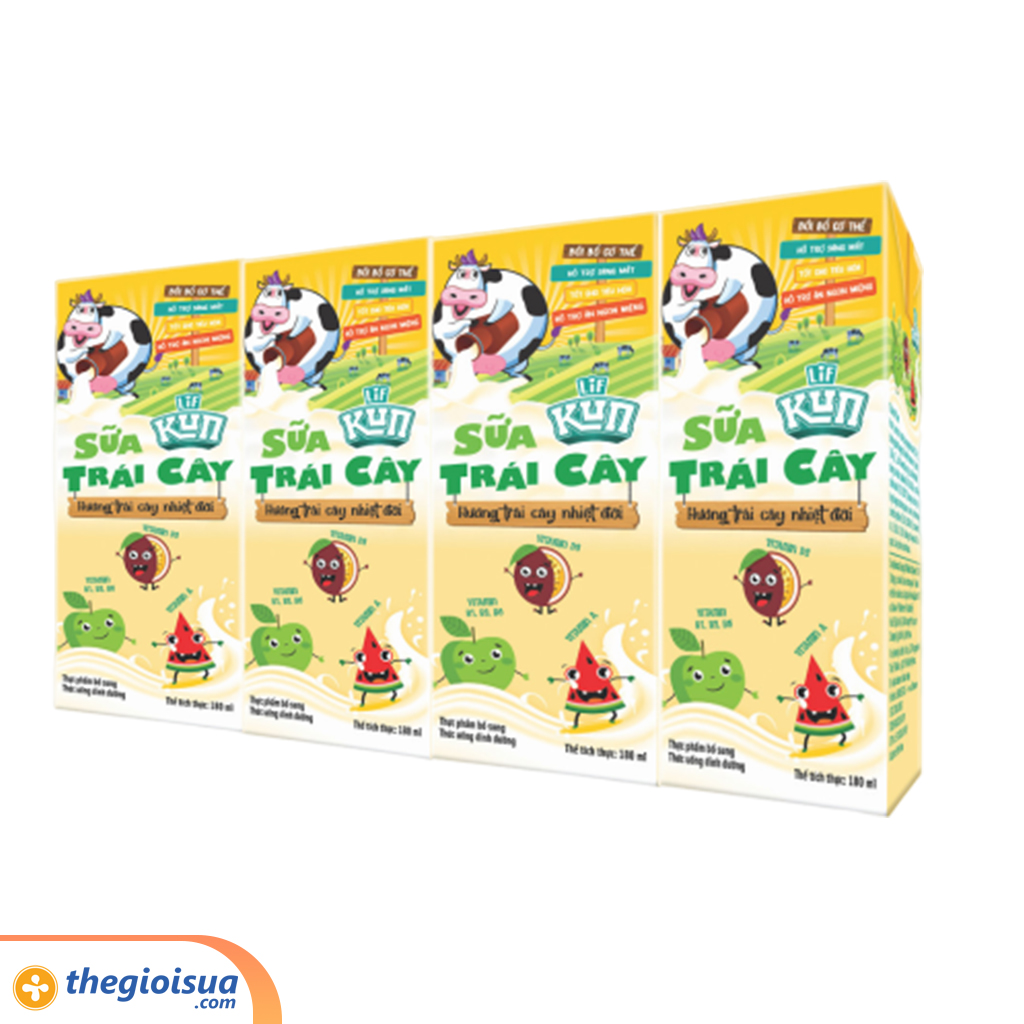 Sữa trái cây Lif Kun trái cây nhiệt đới 180ml
