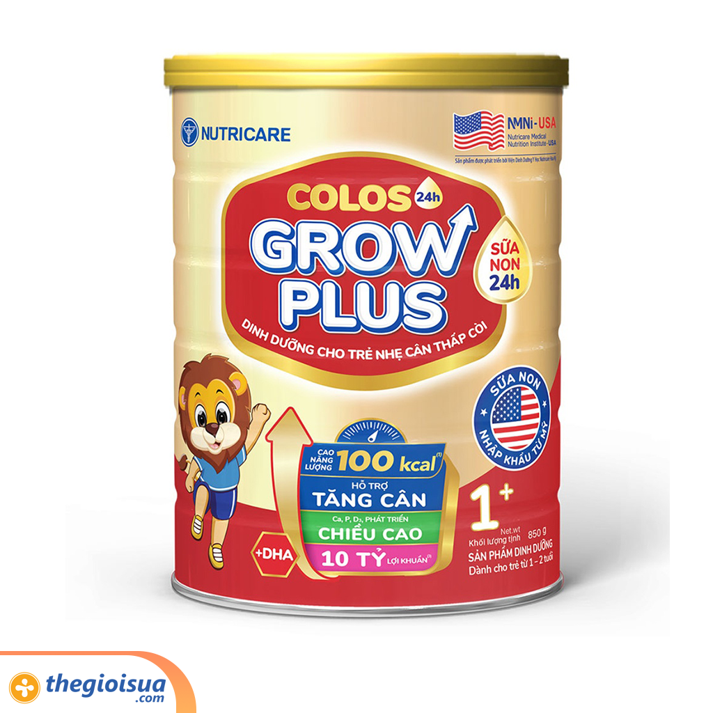 Sữa bột Nutricare colos 24H grow plus 1+ 850g (Từ 1-2 tuổi)