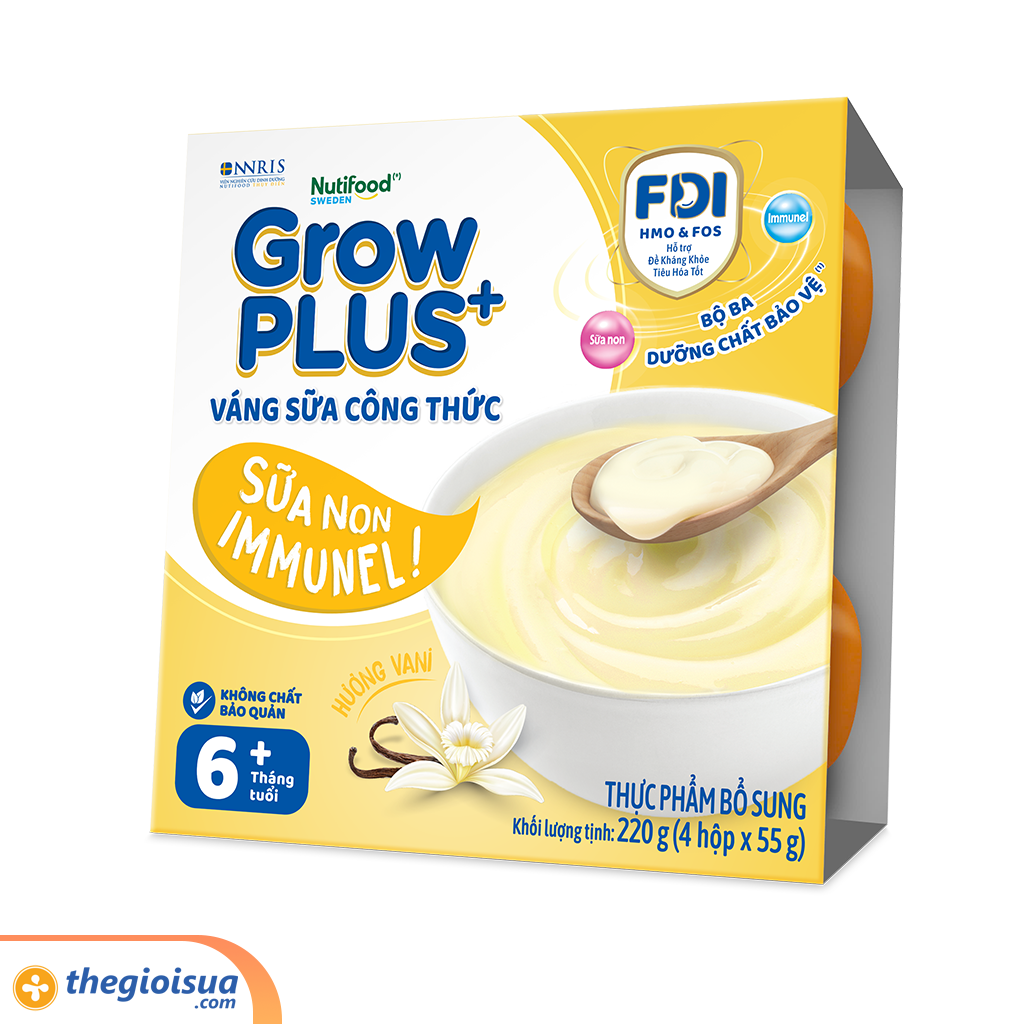 Váng sữa công thức sữa non GrowPLus+ Colos Immunel Lốc 4x55g