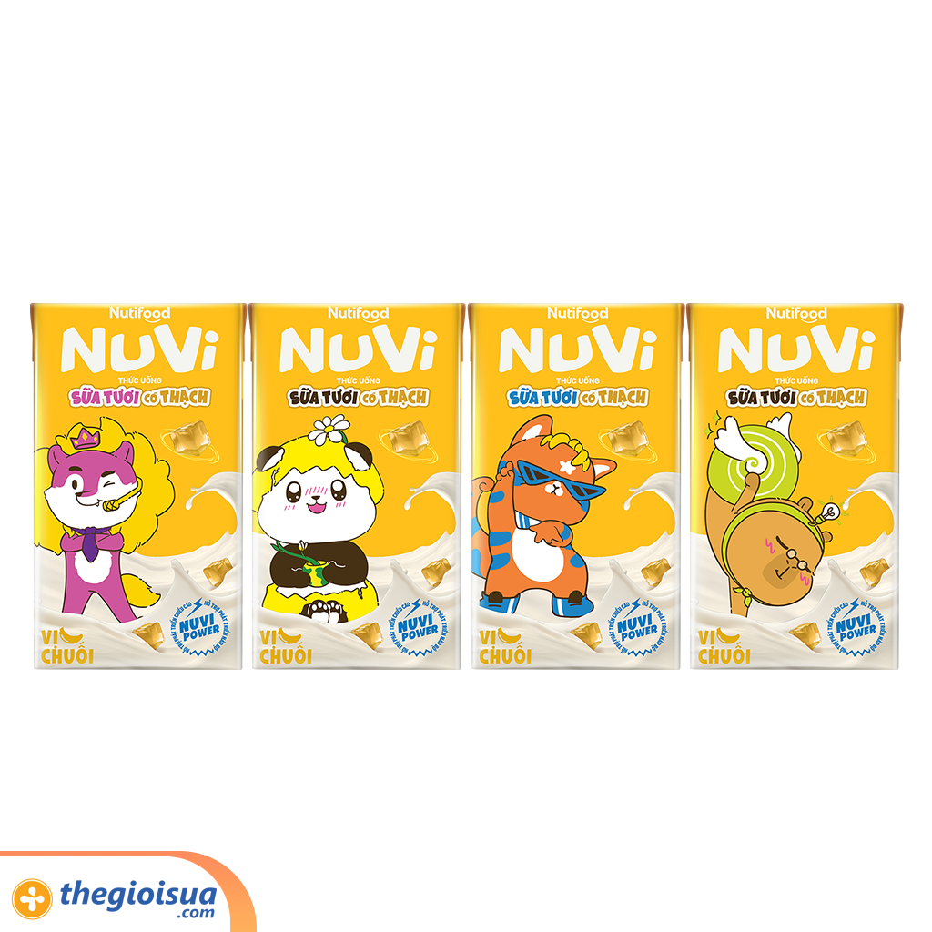Sữa Tươi NUVI có thạch vị Chuối hộp 100ml