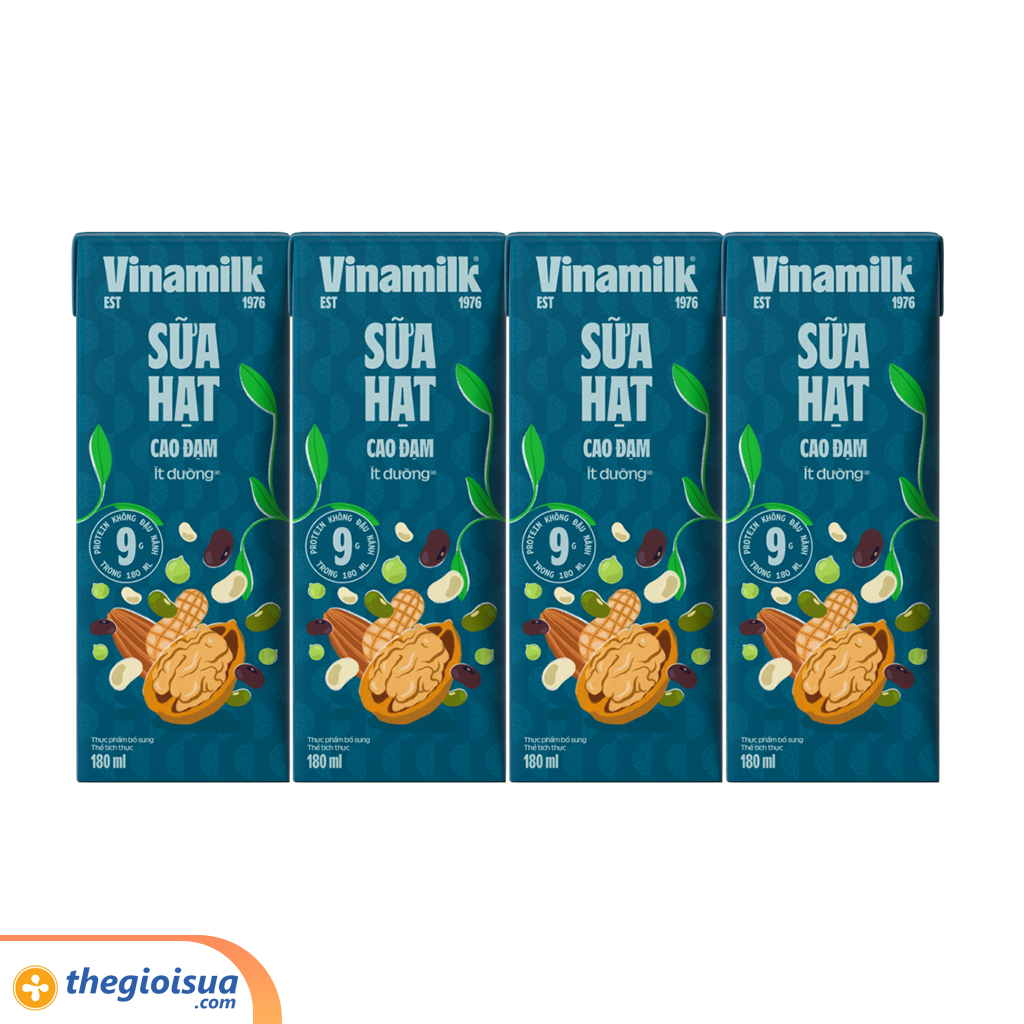Sữa hạt cao đạm ít đường Vinamilk 180ml