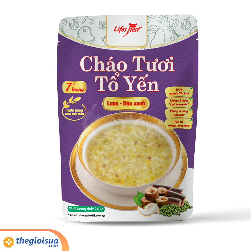 LifesNest - Cháo tươi tổ yến Lươn & Đậu xanh