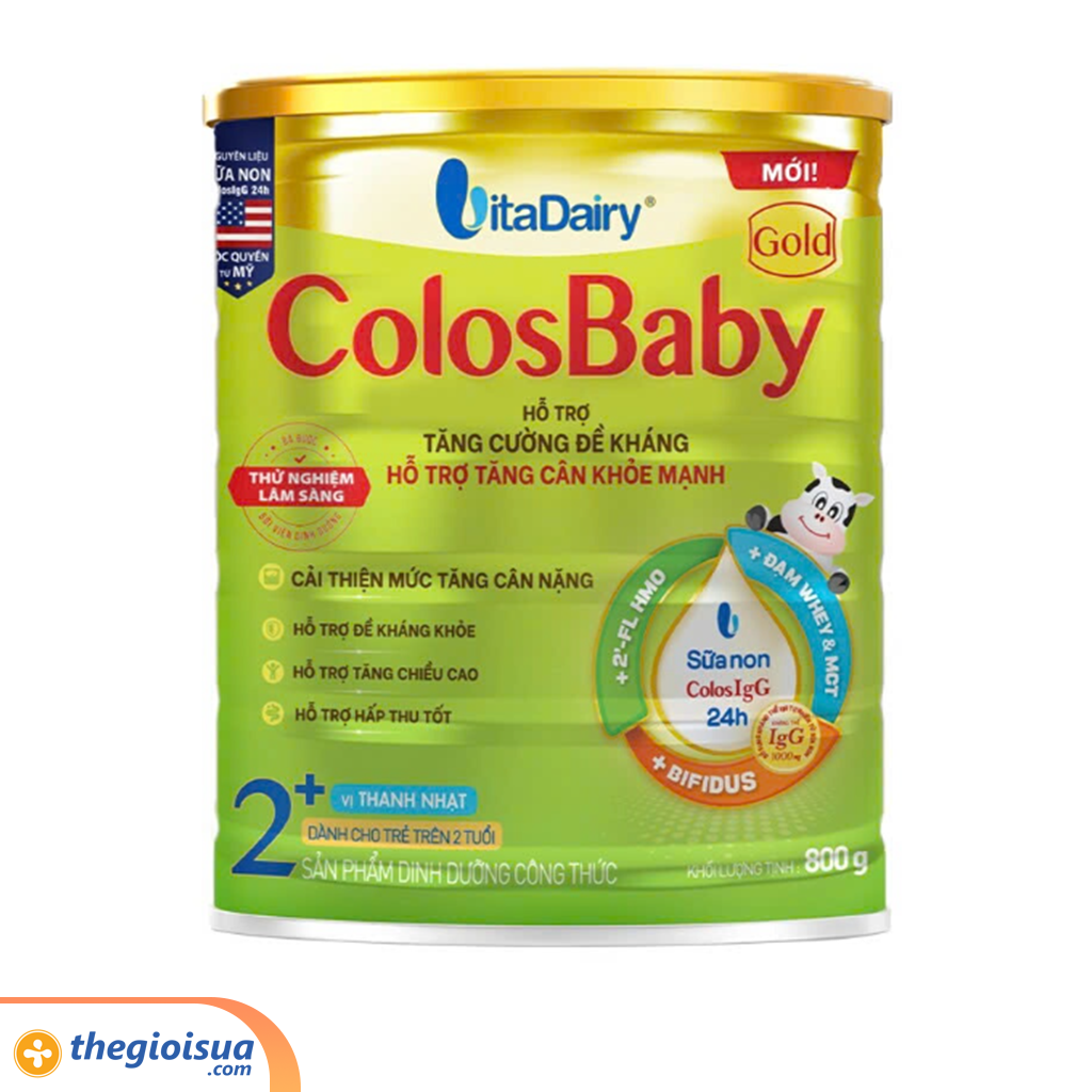 Sữa bột dinh dưỡng Colos Baby Gold 2+ 800g