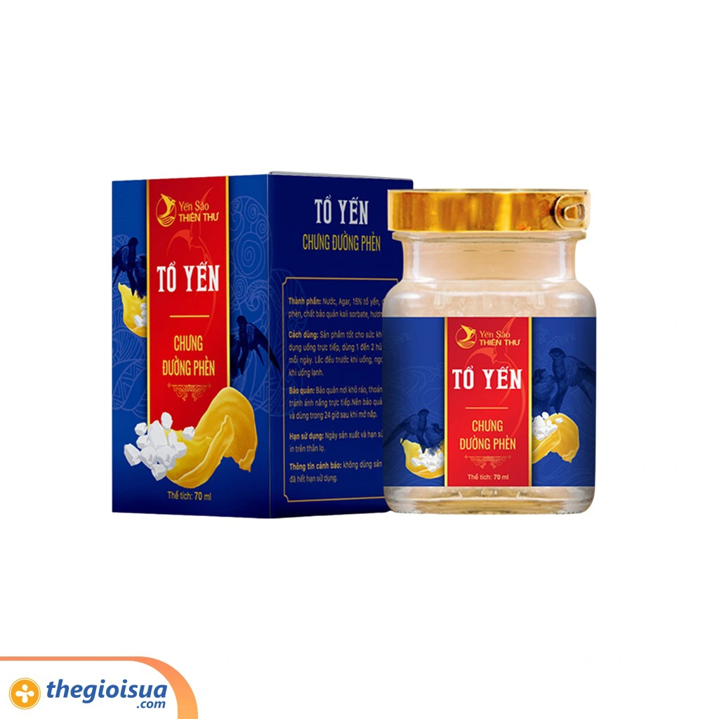 Yến sào Thiên Thư - Tổ yến chưng đường phèn - Yến tươi 1.5g 70ml