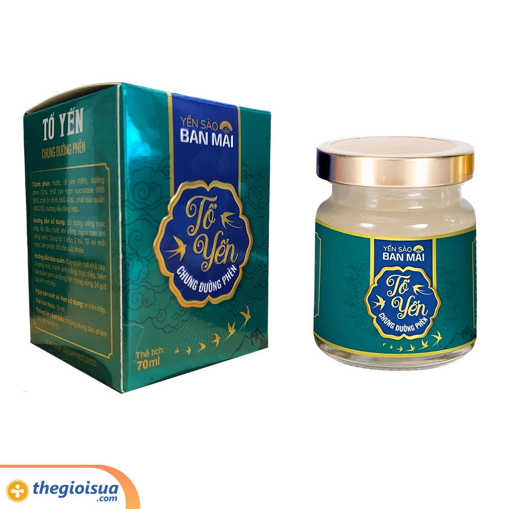 Yến sào Ban Mai - Tổ yến chưng đường phèn - Yến tươi 1.8g 70ml