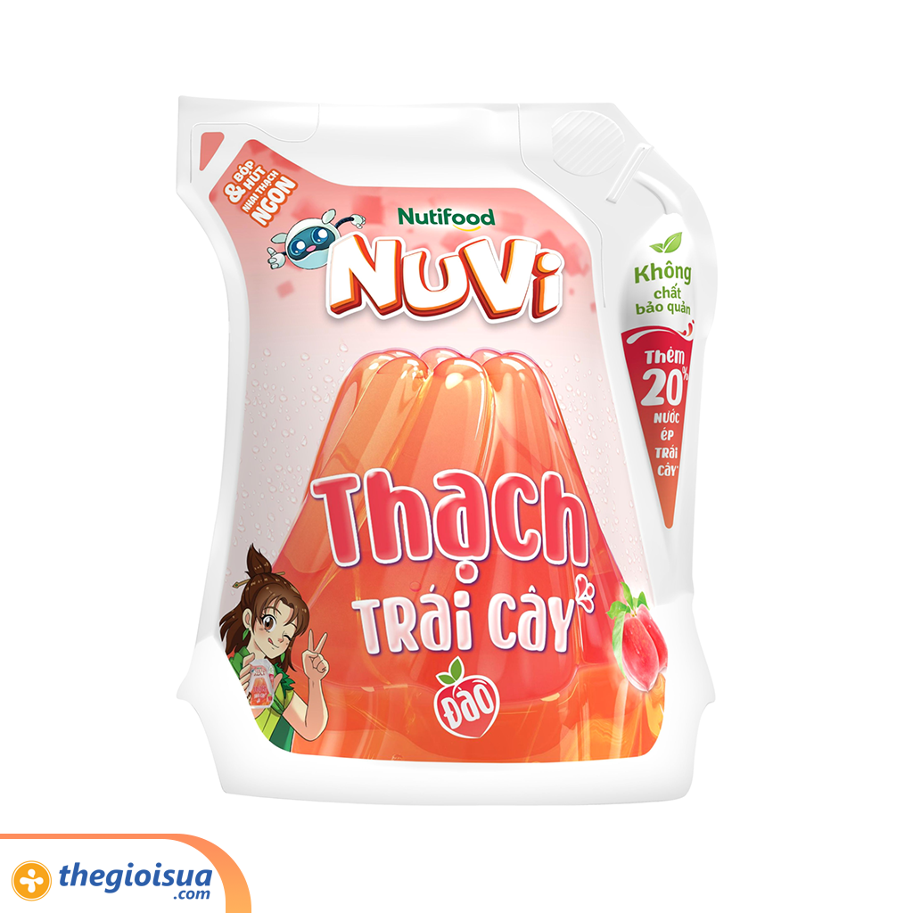 Nuvi Thạch Trái Cây Đào Túi 90ml