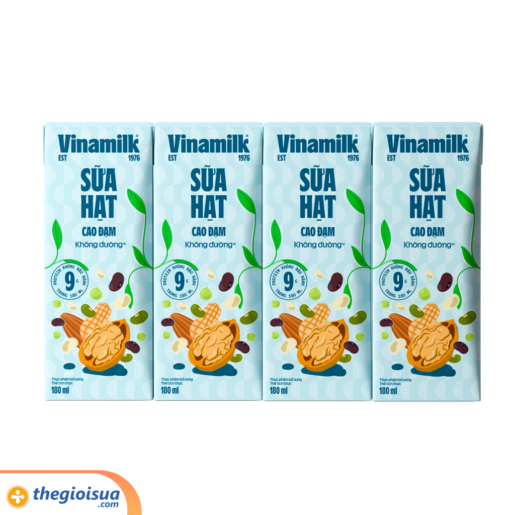 Sữa hạt cao đạm không đường Vinamilk 180ml