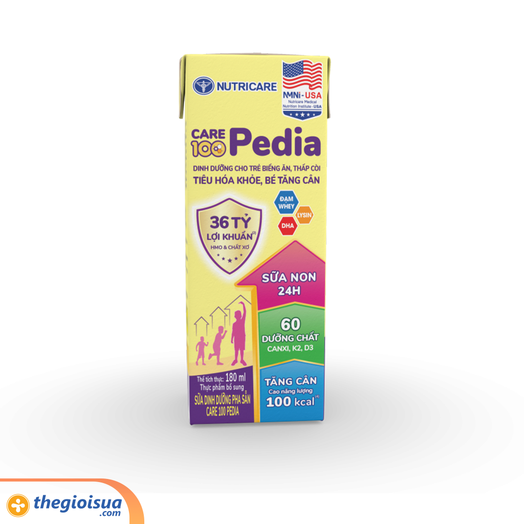 Sữa dinh dưỡng pha sẵn Care 100 pedia 180ml (Thùng 6 lốc)