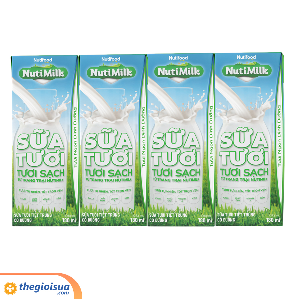 NutiMilk ST 100 điểm - ST tiệt trùng có đường 180ml