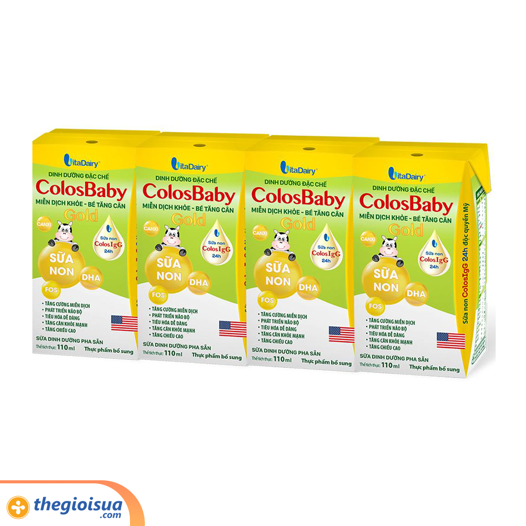 Sữa uống dinh dưỡng Colos Baby Gold 110ml, lốc 4 hộp (trên 1 tuổi)