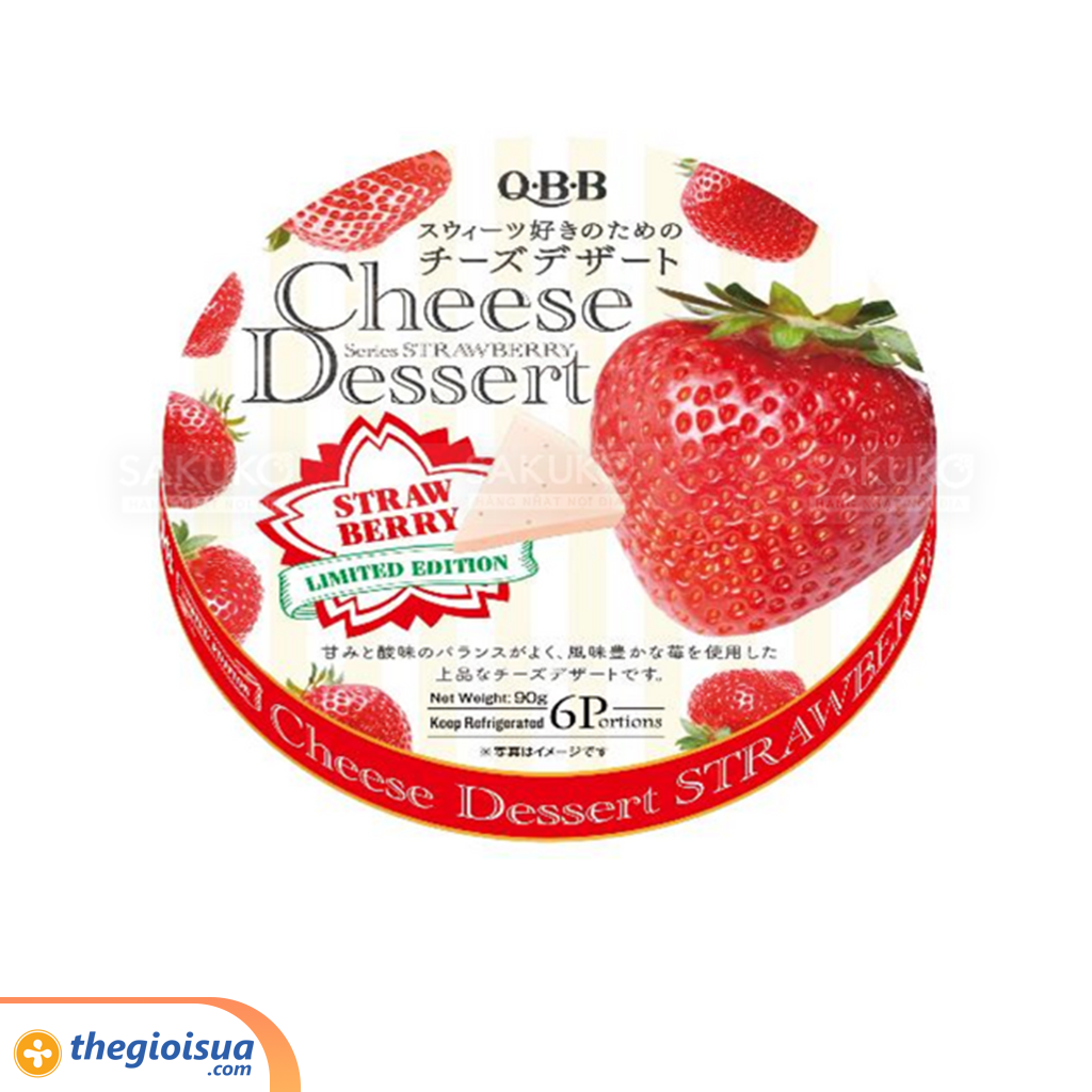 Phô mai QBB vị dâu tây 90g (hộp 6 miếng)
