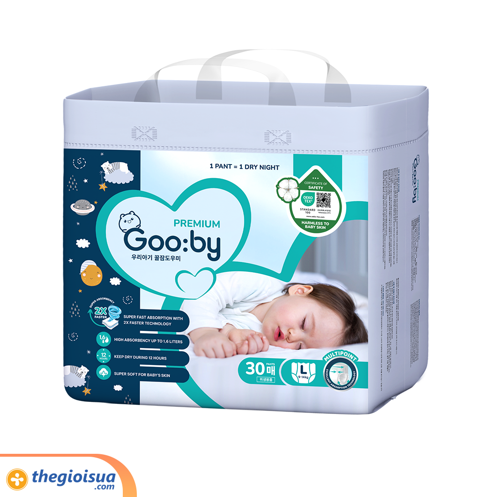 Bỉm quần Goo:by Premium size L 30 miếng (cho bé 9 - 14kg)