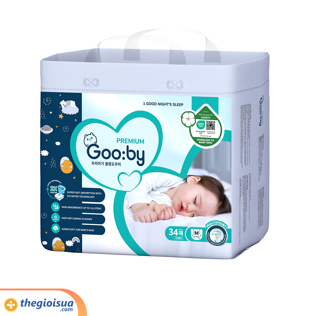 Bỉm quần Goo:by Premium size M 34 miếng (cho bé 6 - 11kg)