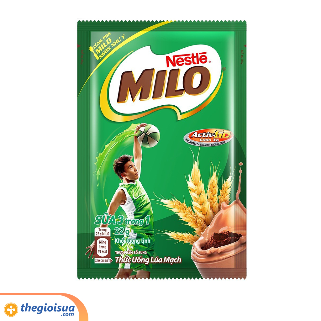 Sữa bột Milo 3 in 1 (3 dãy x 5 gói x 22g)