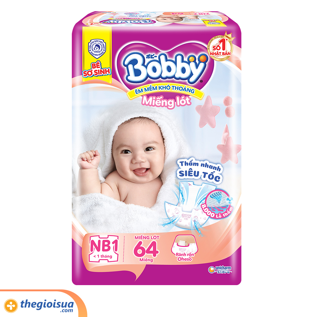 Miếng lót Bobby Newborn 1 - 64 miếng