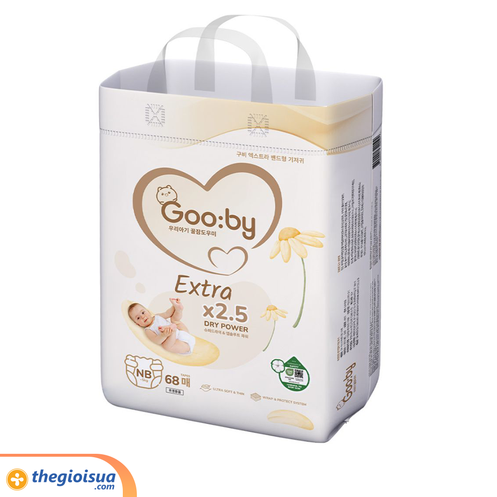 Tã dán Goo:by Extra size NB 68 miếng (dưới 5kg)
