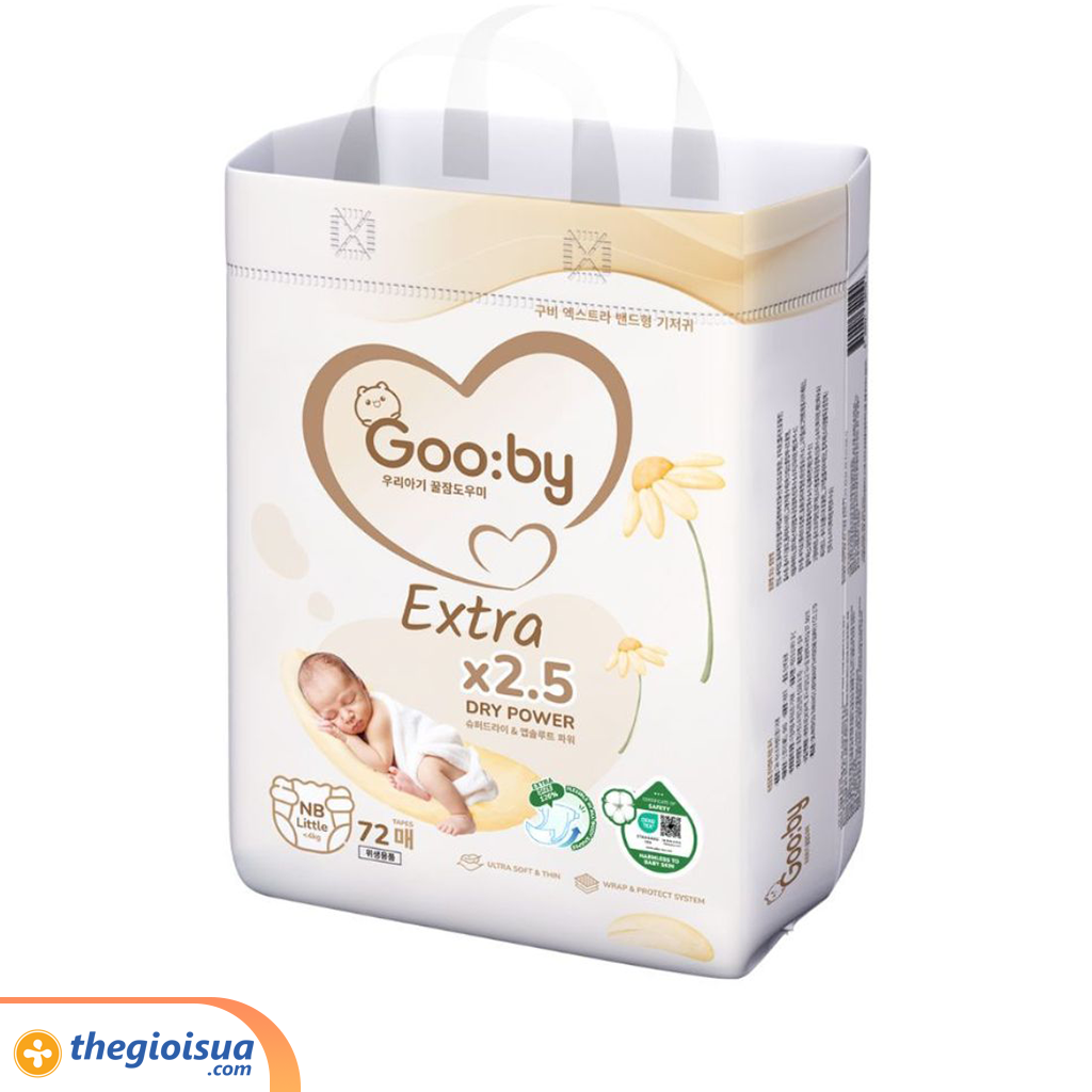 Tã dán Goo:by Extra Little size NB 72 miếng sơ sinh dưới 4kg