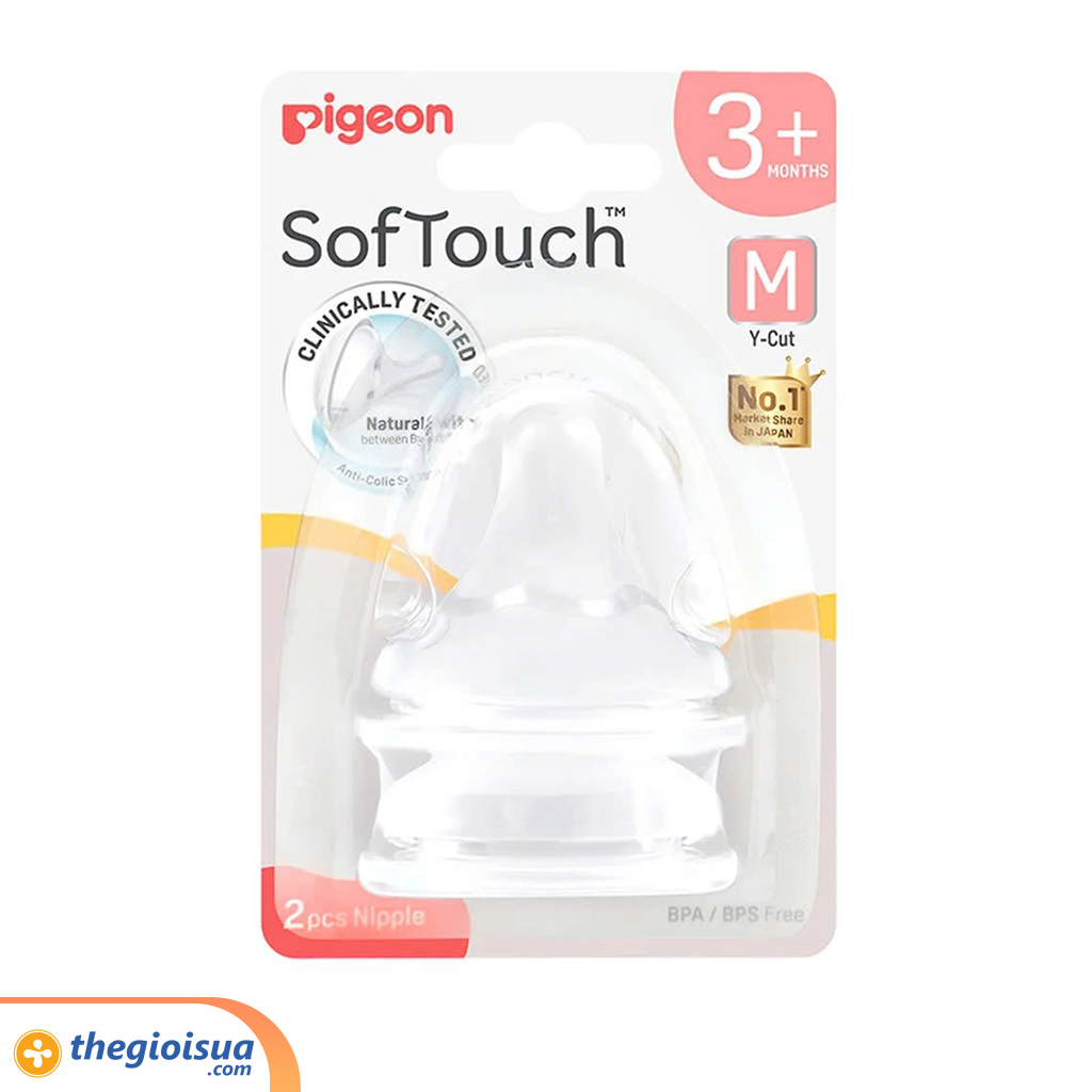 Vỉ núm ty Softouch Pigeon Size M (Lẻ 1 cái)