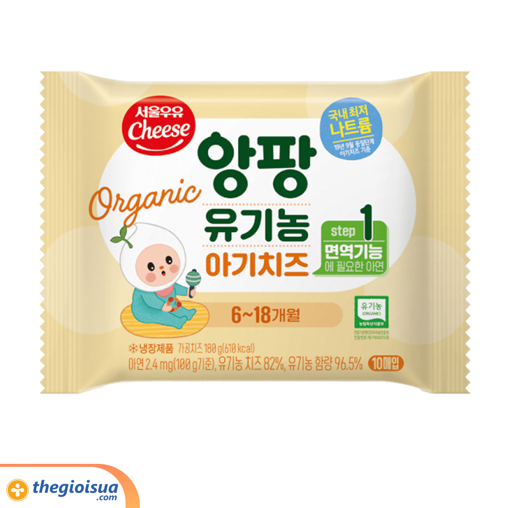 Phomai hữu cơ tách muối Seoul Milk step 1 180g