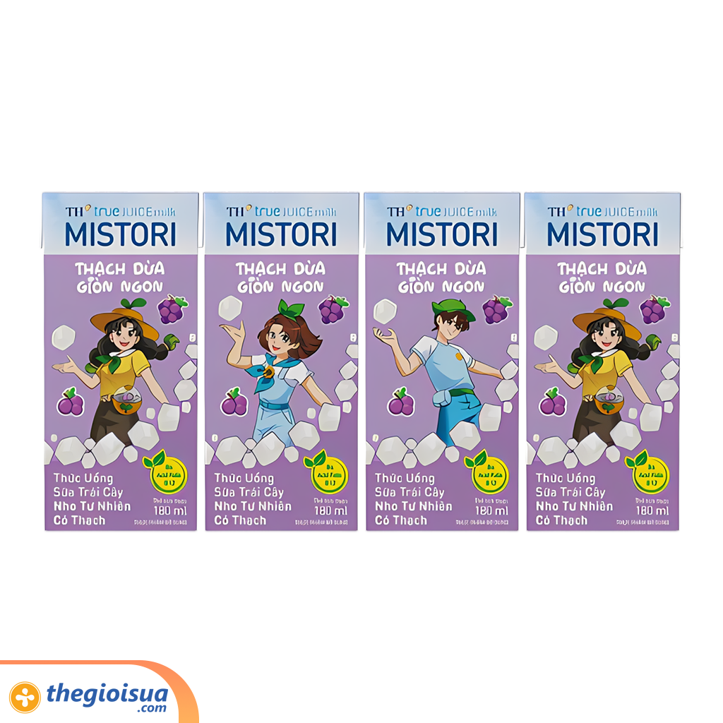 Sữa trái cây TH Nho thạch Mistori 180ml