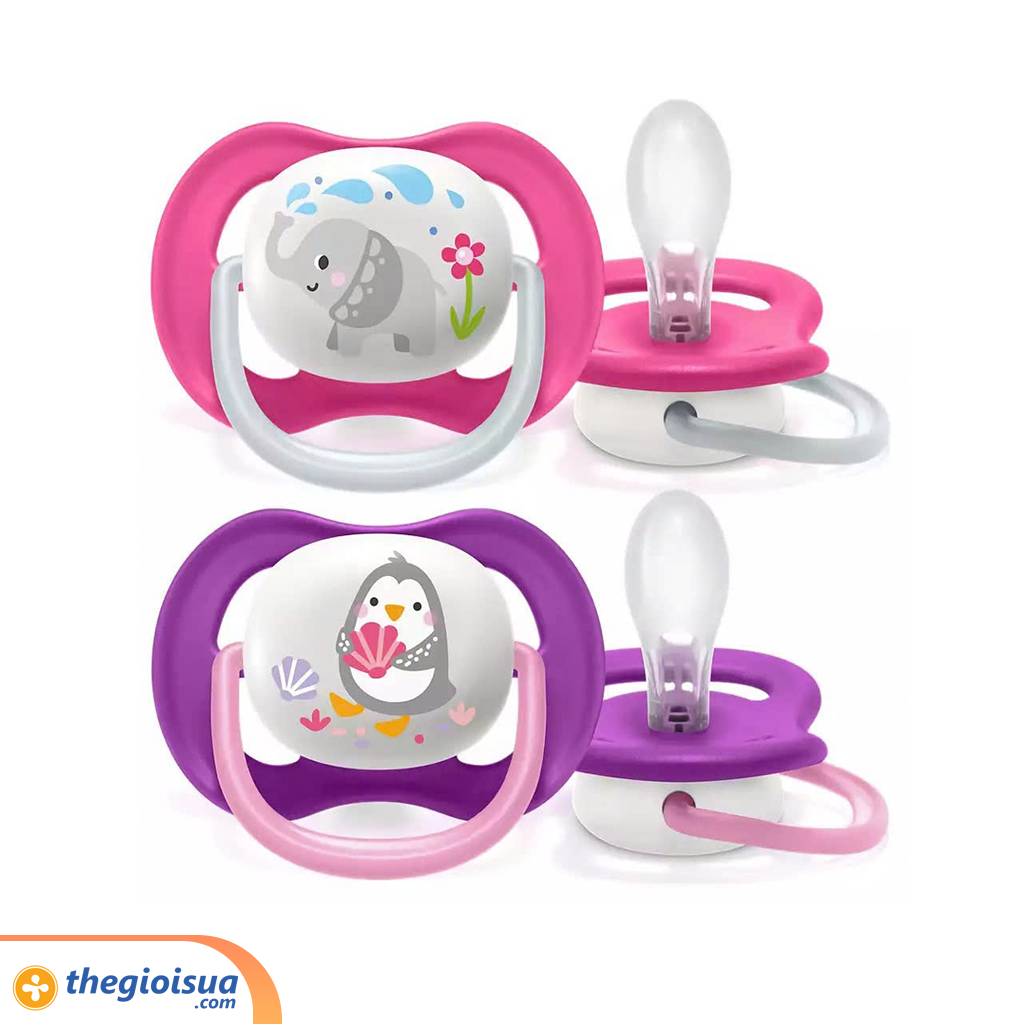 Ty ngậm Philips Avent thông khí Lime 6-18 tháng hồng/tím-SCF080.08 (vỉ 2c)