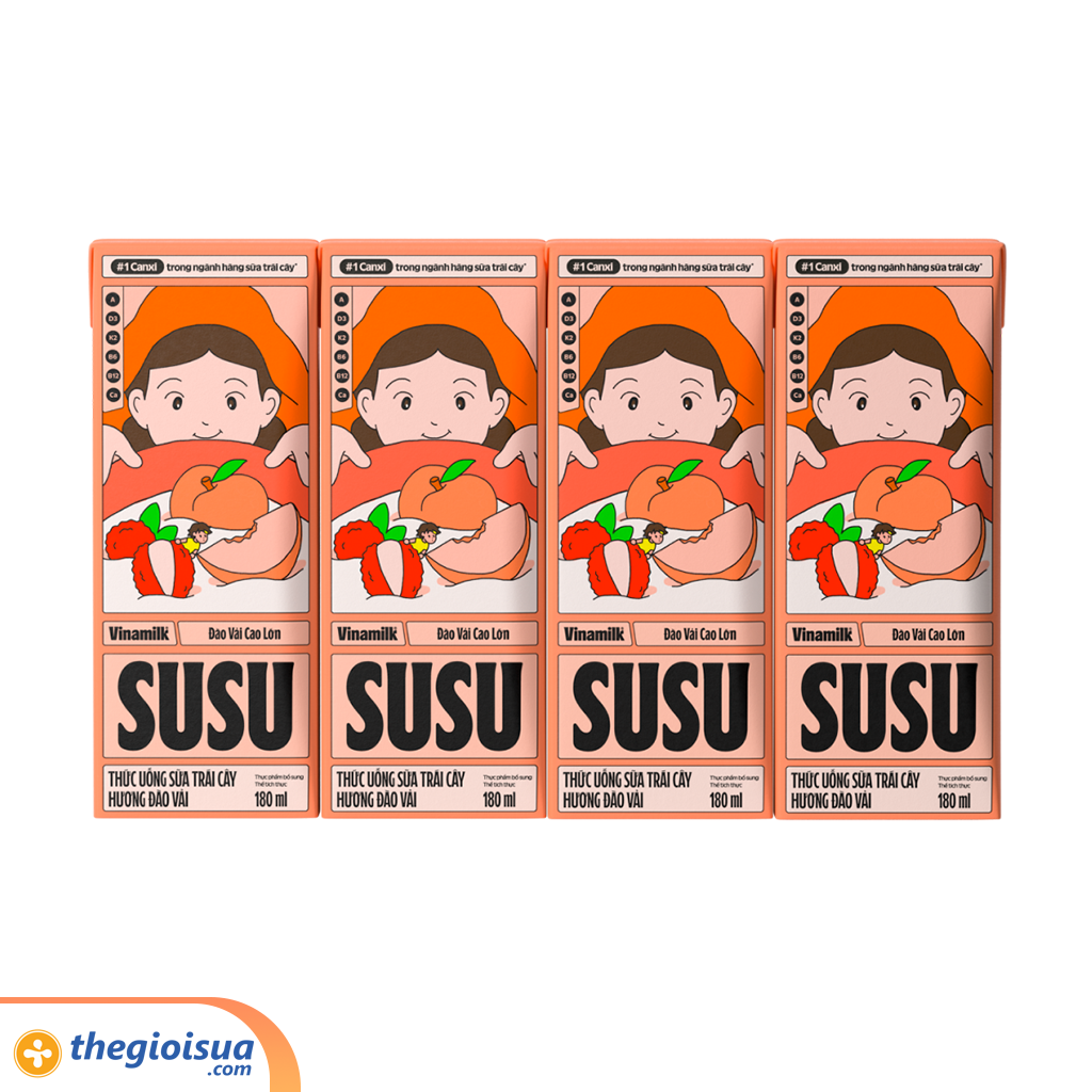 Sữa trái cây Hương Đào Vải Vinamilk Susu 110ml