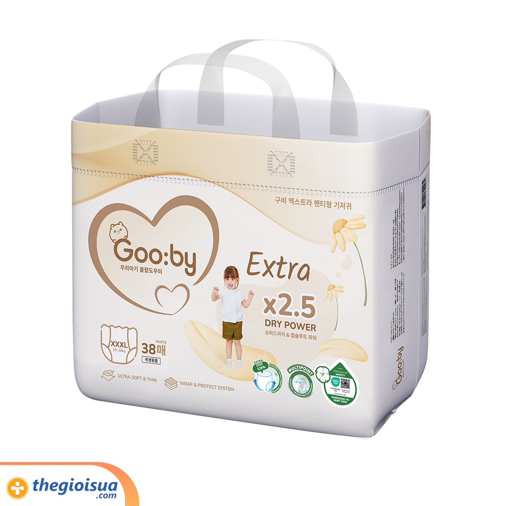 Bỉm quần Goo:by Extra size XXXL 38 miếng (cho bé 20 - 35kg)