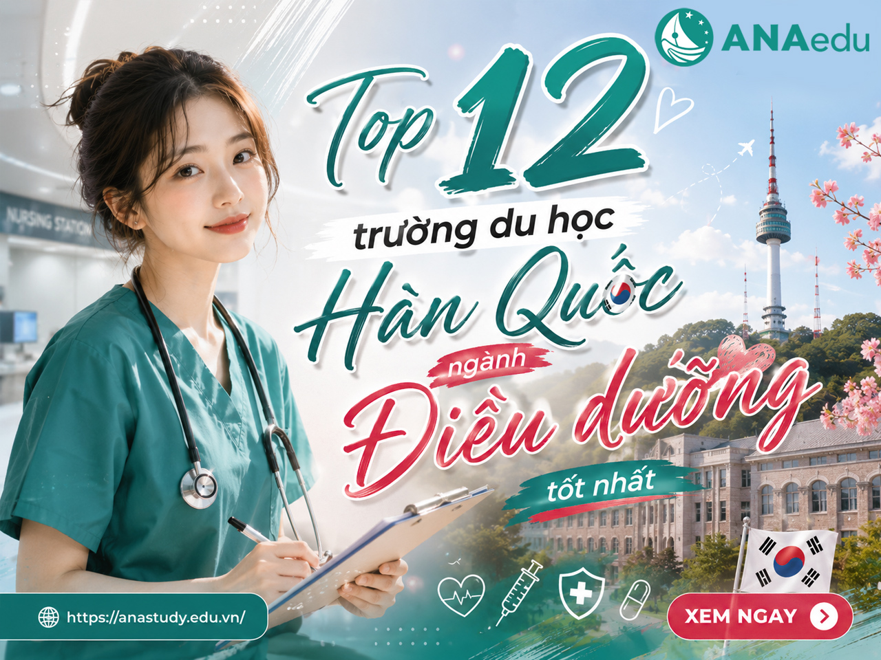 Top 12 trường Đại học Hàn Quốc đào tạo ngành Điều dưỡng tốt nhất cho du học sinh Việt Nam (Cập nhật 2026)