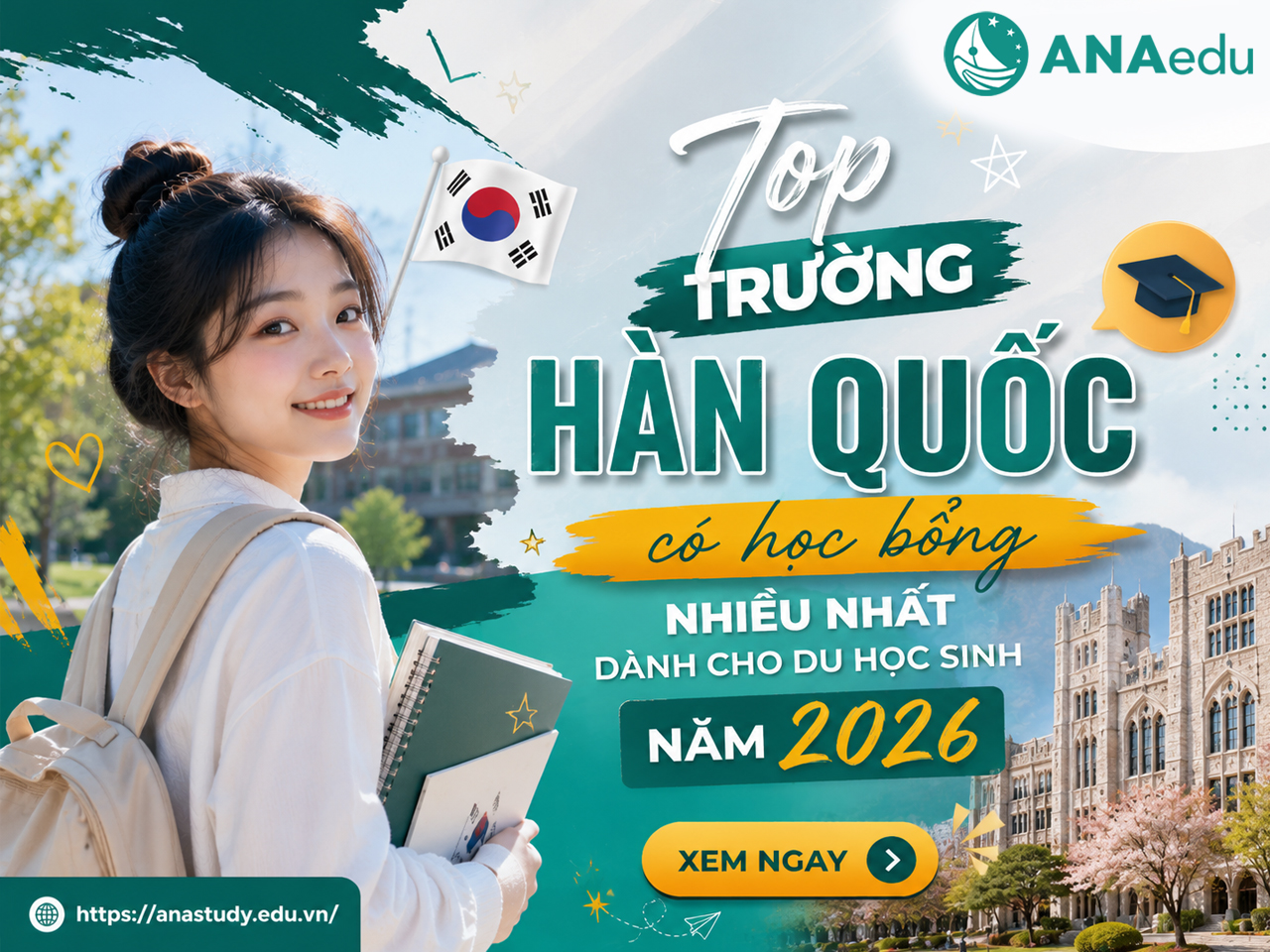 Top trường Hàn Quốc có học bổng nhiều nhất dành cho du học sinh năm 2026