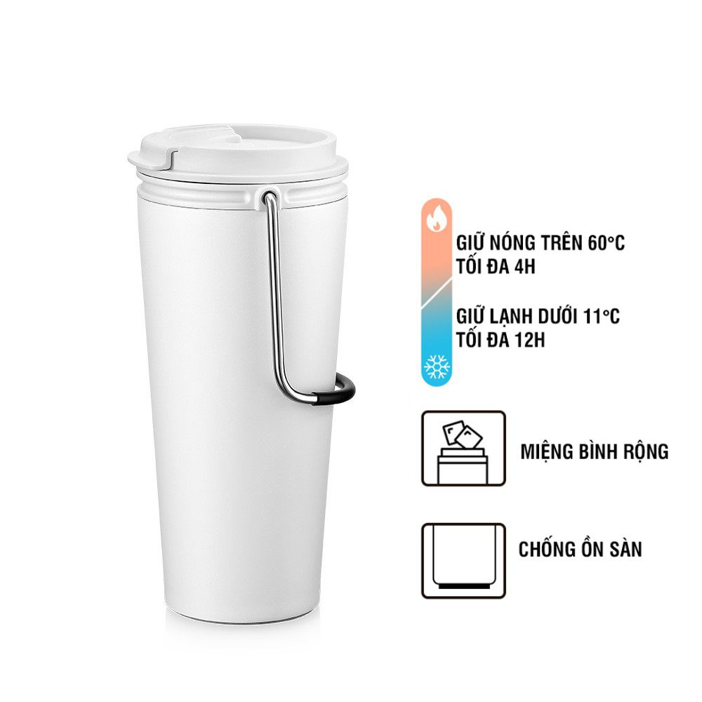 Ly giữ nhiệt Lock&Lock Bucket Tumbler LHC4269 540ml- Hàng chính hãng thép  không gỉ quai xách tiện lợi- JoyMall