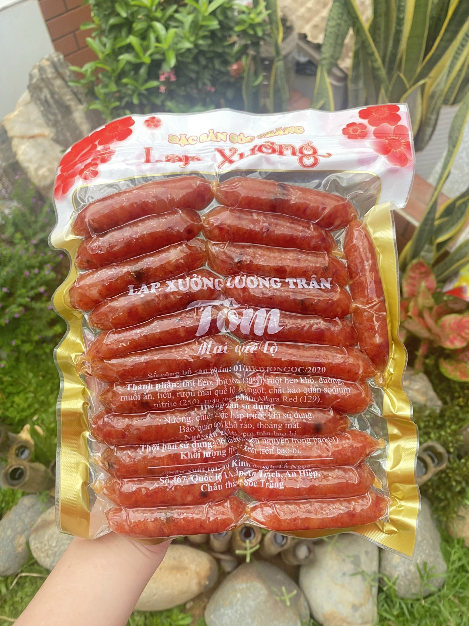 Lạp Xưởng Tôm Hoa Mai Đỏ 500gr